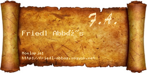 Friedl Abbás névjegykártya